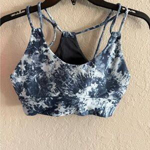 Blue Tie-Dye Sports Bra